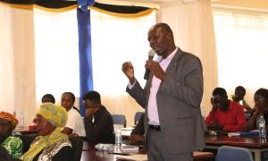 Eng. Kilama, Assistant Lecturer in the Engineering and Technology Department, urges farmers to collaborate with the university, highlighting its commitment to offering solutions for issues like climate change.