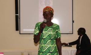 Taaka Linnet, a farmer from Busia brings experience in cassava production to the Open Access week celebrations at the Faculty Of Engineering Library on 20th October 2025